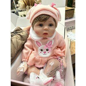 🆕22Inch Soft Cloth Body Newborn Baby Poseable Limbs Alica Reborn Baby Girl